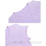 Ekouaer Womens Nightgown Sleep Shirt Dress Satin Patchwork Short Sleeve Sleepwear with Pocket