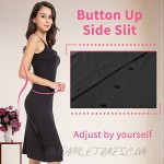 Full Slip Dress for Women Spaghetti Strap Under Cami Slit Soft Sleeveless Nightgowns