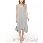 LazyCozy Women's Bamboo Sleepwear Sleeveless Nightgown Tank Nightshirt