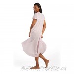 Miss Elaine Silk Essence Nightgown - Long Silky & Sheer Tricot Gown with Flutter Sleeves