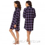 PajamaGram Women's Sleep Shirt Plaid - Sleepshirt Womens