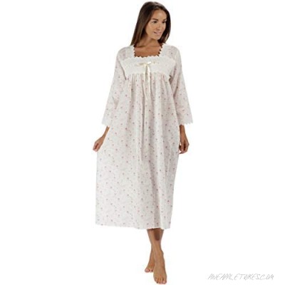 The 1 for U 100% Cotton Nightgown 3/4 Sleeves + Pockets - Laura