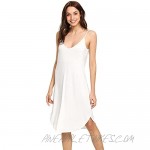 WiWi Women's Bamboo Chemise Nightgown Soft Full Slips Dress Spaghetti Straps Sleepwear Plus Size Loungewear S-4X