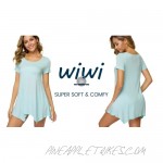 WiWi Womens Bamboo Nightgowns Soft Short Sleeve Sleep Shirts Tunic Tops for Leggings Plus Size Sleepwear S-4X