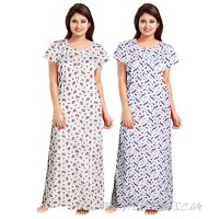 Women's Cotton Maxi nighty for women sleepwear Indian (Combo Pack of 2 Pc)
