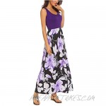 Bluetime Women's Summer Boho Sleeveless Floral Print Tank Long Maxi Dress (S-3XL)