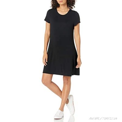  Essentials Women's Short Sleeve Scoopneck A-line Shirt Dress