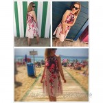 Floerns Women's Summer Floral Print Sleeveless Halter Neck Beach Party Dress