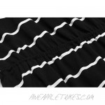 Halife Women's Short Sleeve Stripe Elastic Waist Casual Dress with Pocket