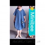 Minibee Women's Ruffle Oversize Casual Midi Dresses with Pockets