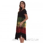 Riviera Sun Rasta Sundress for Women Rayon Cap Sleeve Summer Dress