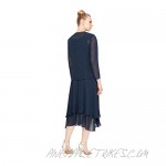 S.L. Fashions Women's Embellished Chiffon Tiered Jacket Dress