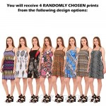UNIQUE STYLES ASFOOR Set of 4 Smocked Summer Casual Sundresses for Women - Regular and Plus Size Beach Dresses