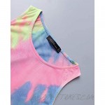 ZANZEA Women's Short Sleeve/Sleeveless T Shirt Dress Tie-dye Floral Print Tank Mini Dress