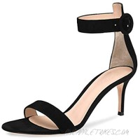BloomSeas Women's Sandals Suede Open Toe Ladies Shoes Sexy Heels Ankle Strappy Bridal Heeled Sandals For Club Party Evening Dress Wedding Shoes