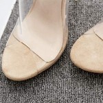 chegong Women's Peep Toe Clear Slip On Mules Stiletto High Heel Sandals