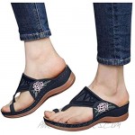 FAMOORE Large Size Embroidered Buckle Clip finger Comfortable Wedge Heel Female Sandals