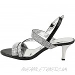 Fashion Thirsty Womens Diamante Mid Heel Prom Bridal Wedding Shoes Evening Sandals Size