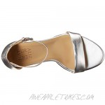 Naturalizer Women's Vera Heeled Sandal Silver Leather 4.5