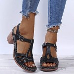 Women Low Block Heel Sandal Open Toe Ankle Strap Sandals Summer Platform Sandal Boho Party Dress Shoes