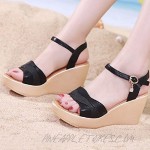 Women Shining Platform Wedge High Heels Sandals Female Open Toe Summer Beach Comfort Simple Sandals