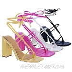 Women's Lace Up Open Toe Chunky High Heel Fashion Sandals