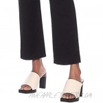 YDN Women Elegant Open Toe Mules Chunky Block Heeled Platform Sandals Slip On Summer Shoes