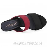 Allegra K Women's Platform Chunky Heel Slide Platform Sandals