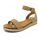 City Classified Tacomas Jute Crochet Flatform Wedge Heel with Ankle Buckle Straps Natural 8