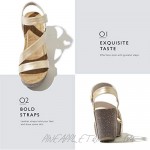 DailyShoes Women's Wedge Platform Slide On Comfort Ankle Elastic Strap Sandal Buckle Shoes