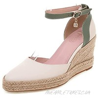 Furcross Women Closed Toe Espadrille Platform Wedge Sandals Ankle Strap Shoes