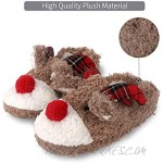 ANNALEMON Christmas Slippers for Women Fuzzy Reindeer House Shoes with Memory Foam