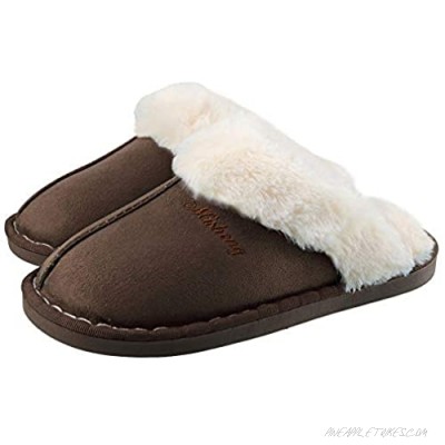 C CELANDA Men's Women's House Slippers Faux Fur Memory Foam Slippers Cute Comfy Flat Home Shoes Soft Anti-Skid Indoor/Outdoor Slippers