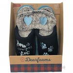 Dearfoams Women's Novelty Closed Toe Memory Foam Scuff Slipper and Eye Mask Gift Set