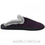 Dearfoams Women's Quilted Velour Scuff with Wide Widths Slipper