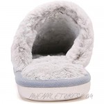 DUORO Women's Comfort Faux Fur House Slippers Memory Foam Slippers Anti-Skid Sole House Slippers for Indoor Outdoor