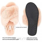 FamiPort Fuzzy Slippers for Women Bunny Fur Cross-Band Slippers Cushioned Non-Slip Indoor/Outdoor Slippers