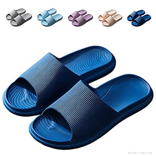 Finleoo Lightweight Women/Men's Slip On Slippers Non-Slip Shower Sandals House Pool Shoes Bathroom Slide Water