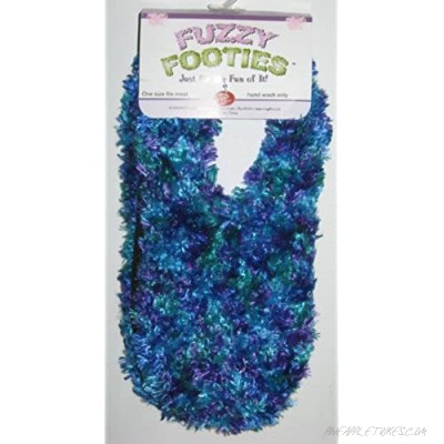 Fuzzy Footies Super Soft Slippers with Slip-Resistant Bottom - One Size Fits Most (Blue/Green/Purple)