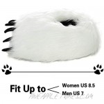 Ibeauti Fuzzy Bear Claw Slippers Animal Paw Polar Bear House Shoes for Women Teens Halloween Christmas Costume Party (White Bear)