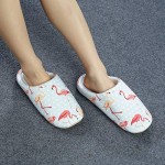 Ibeauti Womens House Scuff Flamingo Slippers Velvet Memory Foam Indoor Slippers