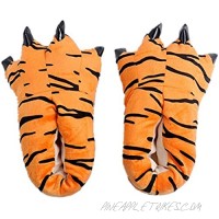 Japsom Unisex Cozy Flannel House Monster Slippers Halloween Animal Costume Paw Claw Shoes