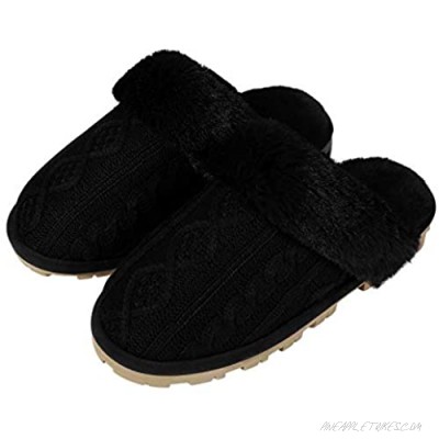 Knit Slippers for Women Winter Fuzzy House Slippers