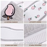Komyufa Cotton Slippers Strawberry Fruit Women Cute Soft Open Toe Memory Foam Indoor Outdoor Sandals Comfy Spring Autumn