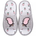 Komyufa Cotton Slippers Strawberry Fruit Women Cute Soft Open Toe Memory Foam Indoor Outdoor Sandals Comfy Spring Autumn