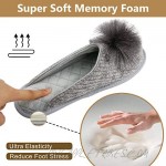 Komyufa Fashion Plush Pom-pom Memory Foam Home Slippers for Women Girls with Cozy Non-Slip Sole House Shoes Indoor & Outdoor