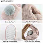 Komyufa Womens Girls Winter Slippers with Pom Pom House Shoes with Free Mask Fuzzy Plush Lining Memory Foam Anti-Slip Indoor Outdoor