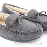 MaxMuxun Women's Faux Fur Moccasin Comfort Slip On Slippers