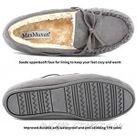 MaxMuxun Women's Faux Fur Moccasin Comfort Slip On Slippers