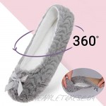 MIXIN Women's Ballerina House Cozy Slippers with Bow and Anti-Slip Sole for Indoor Comfort